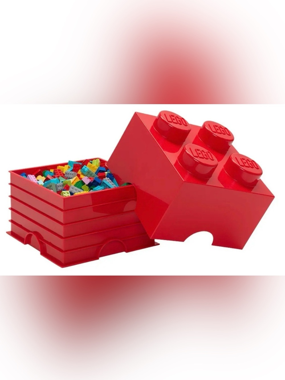 LEGO Red Storage Box Brick 2x2